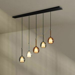Żyrandol s.luce Belluna 5-punktowy przydymione szkło, metal, 24 cm small 3