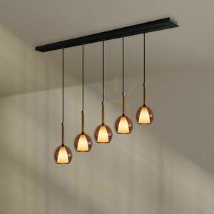 Żyrandol s.luce Belluna 5-punktowy przydymione szkło, metal, 24 cm small 0