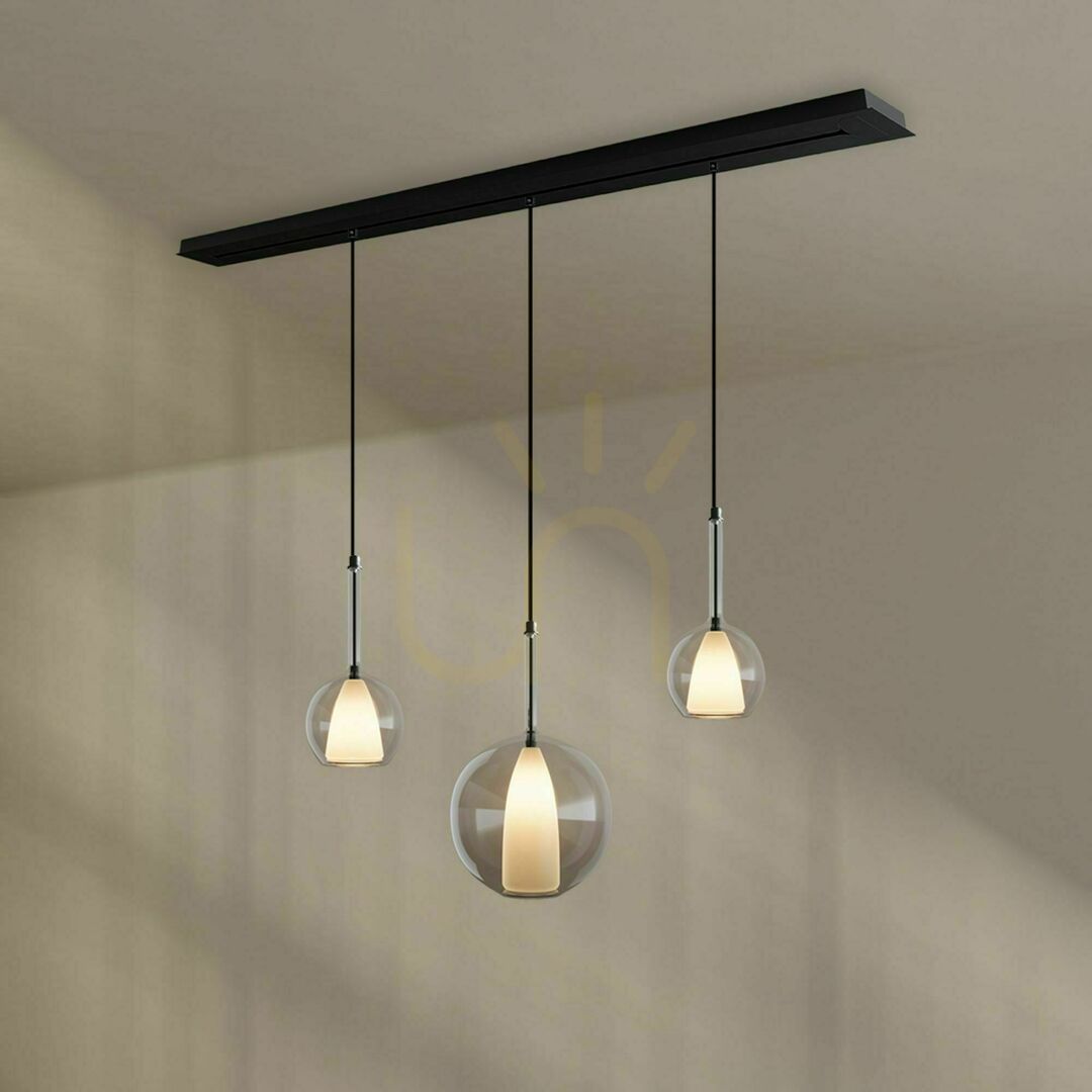 Wyświetl Żyrandol s.luce Belluna 3-punktowy brązowy szkło metal nowoczesny Żyrandol s.luce Belluna 3-punktowy brązowy szkło metal nowoczesny