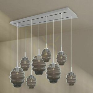 Żyrandol s.luce Echos 8-ramienny biały szkło metal nowoczesny Ø 18/25 cm small 8