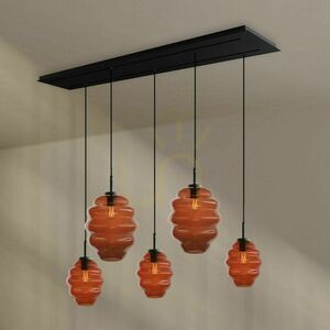 Lampa wisząca s.luce Echos 5-punktowa wielokolorowa czarna 160 cm Ø 18/25 cm small 2