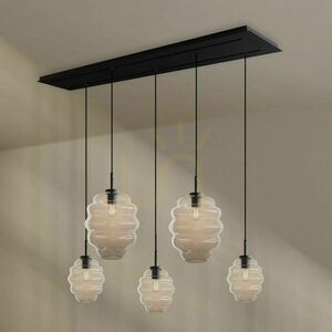 Lampa wisząca s.luce Echos 5-punktowa wielokolorowa czarna 160 cm Ø 18/25 cm small 5