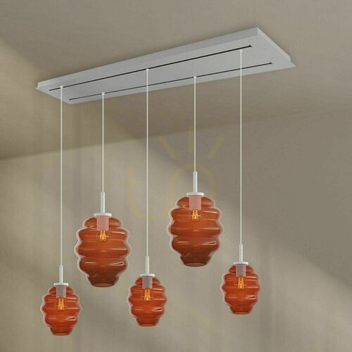 Sprawdź Żyrandol s.luce Echos 5-ramienny brązowy szkło metal nowoczesny Ø 18/25 cm
