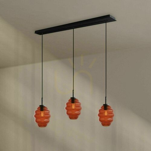 Sprawdź Żyrandol s.luce Echos 3-punktowy brązowy szkło metal 18 cm E27 dimmable