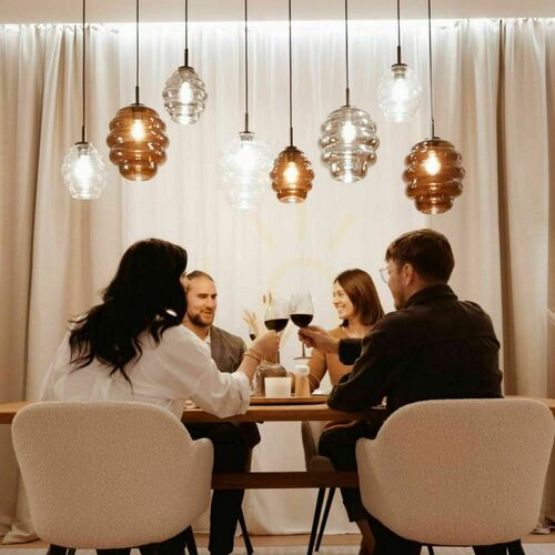 Sprawdź Żyrandol s.luce Echos 8-ramienny brązowy szkło metal Ø25 cm