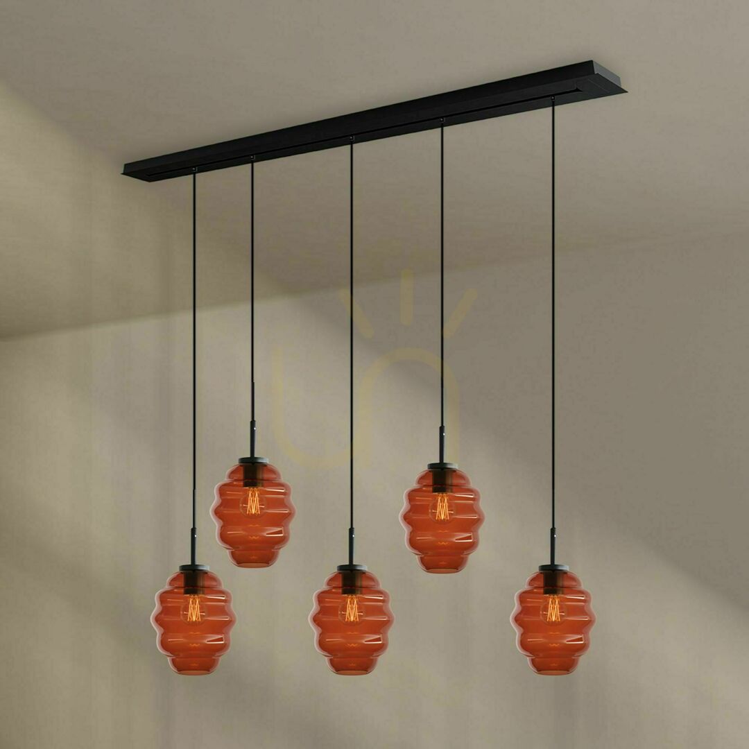 Zobacz Żyrandol s.luce Echos 5-ramienny czarny szklany E27 18 cm Żyrandol s.luce Echos 5-ramienny czarny szklany E27 18 cm