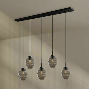 Żyrandol s.luce Echos 5-ramienny czarny szklany E27 18 cm 12 Żyrandol s.luce Echos 5-ramienny czarny szklany E27 18 cm small 12