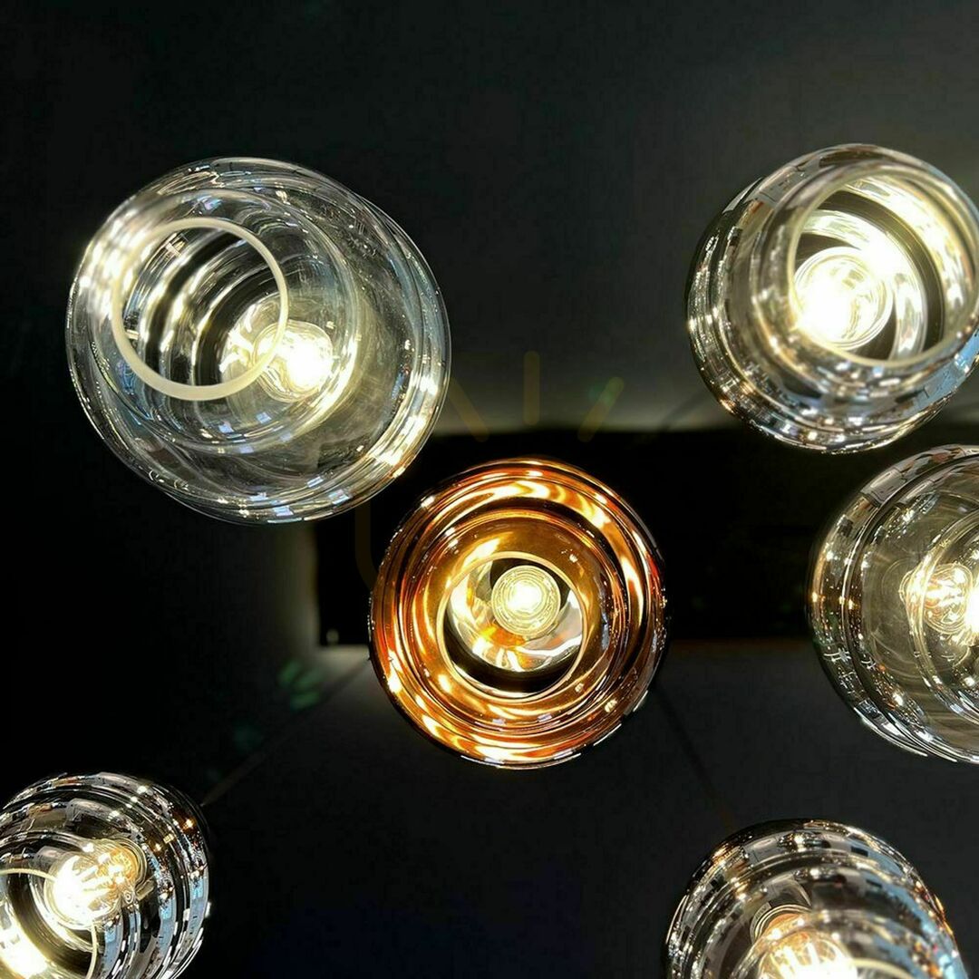 Zobacz Żyrandol s.luce Echos 5-ramienny czarny szklany E27 18 cm Żyrandol s.luce Echos 5-ramienny czarny szklany E27 18 cm