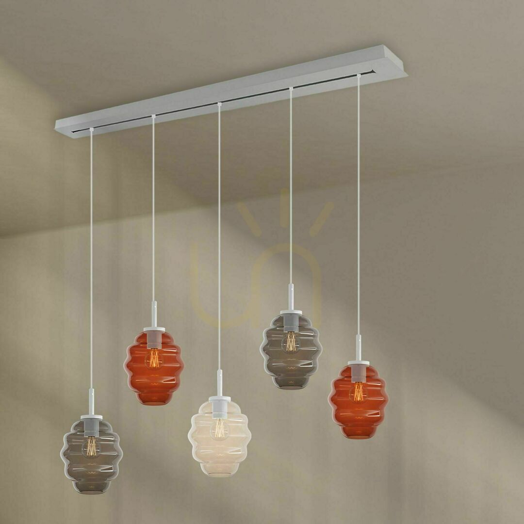 Pokaż Żyrandol s.luce Echos 5-ramienny czarny szklany E27 18 cm Żyrandol s.luce Echos 5-ramienny czarny szklany E27 18 cm