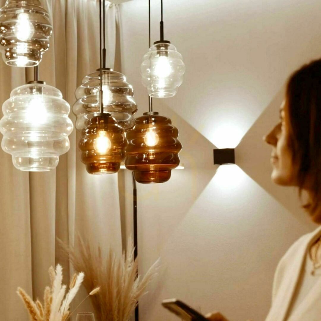 Sprawdź Żyrandol s.luce Echos 5-ramienny czarny szklany E27 18 cm Żyrandol s.luce Echos 5-ramienny czarny szklany E27 18 cm