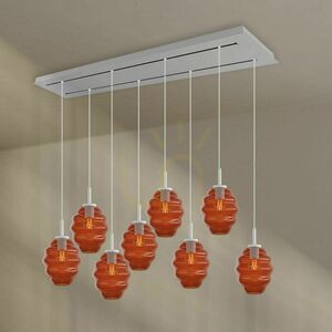 Żyrandol s.luce Echos 8-punktowy Ø18 cm szkło wielokolorowe, czarne zawieszenie small 10