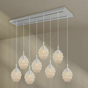 Żyrandol s.luce Echos 8-punktowy Ø18 cm szkło wielokolorowe, czarne zawieszenie small 12