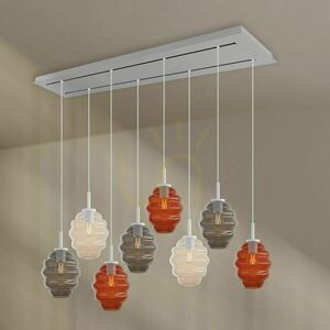 Żyrandol s.luce Echos 8-punktowy Ø18 cm szkło wielokolorowe, czarne zawieszenie small 13