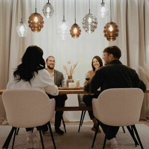 Żyrandol s.luce Echos 8-punktowy Ø18 cm szkło wielokolorowe, czarne zawieszenie small 2