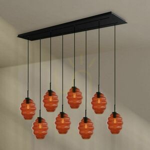 Żyrandol s.luce Echos 8-punktowy Ø18 cm szkło wielokolorowe, czarne zawieszenie small 5