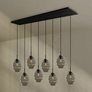 Żyrandol s.luce Echos 8-punktowy Ø18 cm szkło wielokolorowe, czarne zawieszenie small 6