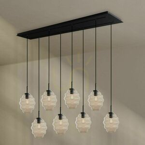 Żyrandol s.luce Echos 8-punktowy Ø18 cm szkło wielokolorowe, czarne zawieszenie small 7