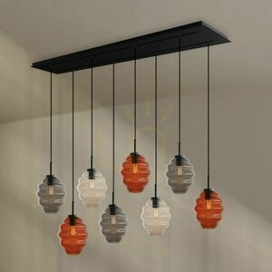 Żyrandol s.luce Echos 8-punktowy Ø18 cm szkło wielokolorowe, czarne zawieszenie small 8