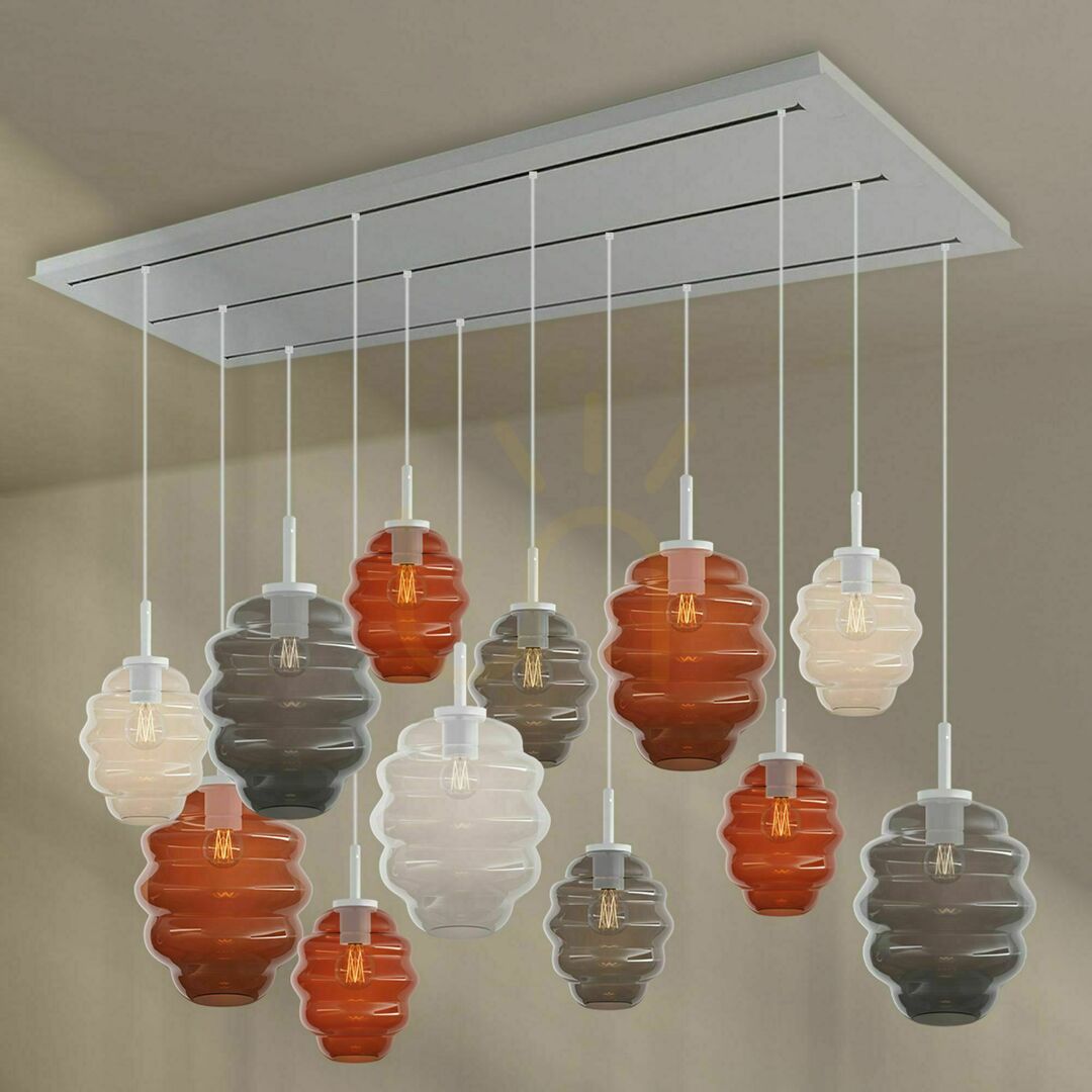 Wyświetl Żyrandol s.luce Echos 12-ramienny brązowy szkło metal 18/25 cm Żyrandol s.luce Echos 12-ramienny brązowy szkło metal 18/25 cm