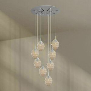 Lampa wisząca s.luce Echos 190924, 8 × E27, brązowe szkło, czarne zawieszenie, podsufitka Ø 80 cm small 8