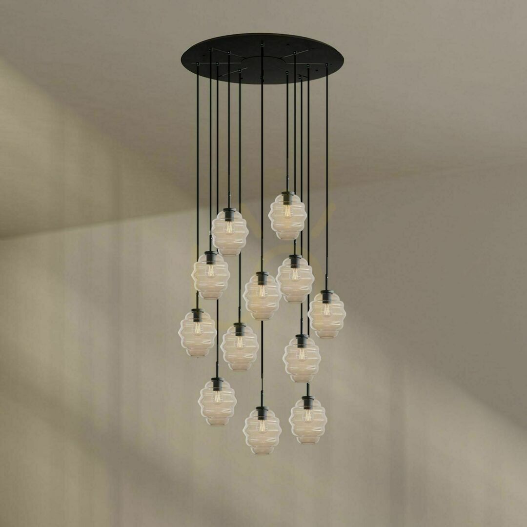 Wyświetl Żyrandol s.luce Echos 12-ramienny wielokolorowy Ø 80 cm Żyrandol s.luce Echos 12-ramienny wielokolorowy Ø 80 cm