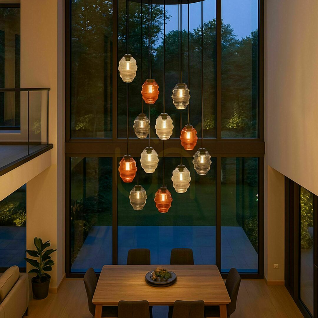Sprawdź Żyrandol s.luce Echos 12-ramienny wielokolorowy Ø 80 cm Żyrandol s.luce Echos 12-ramienny wielokolorowy Ø 80 cm