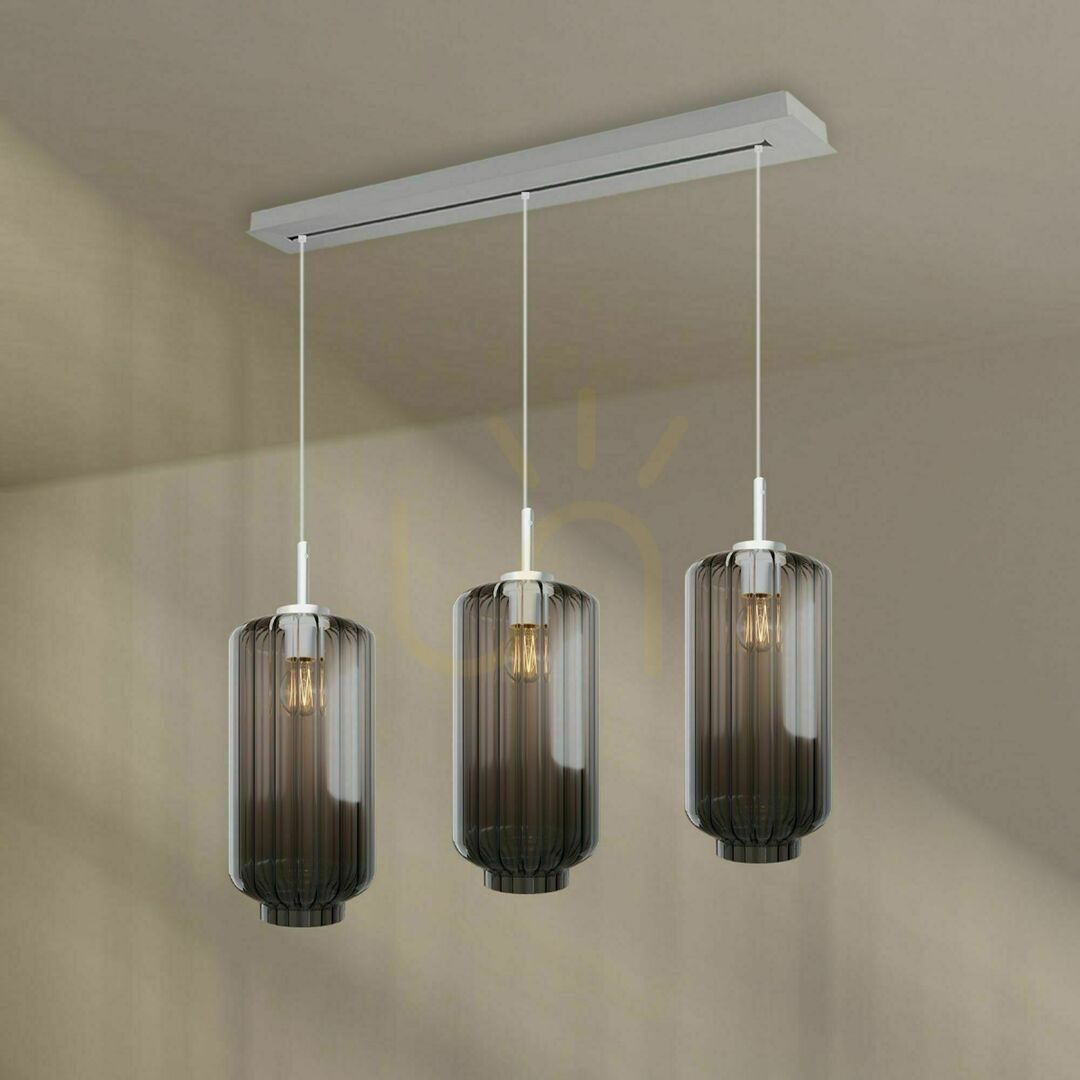 Wyświetl Żyrandol s.luce Velo 3-punktowy brązowy szkło metal Ø18 cm Żyrandol s.luce Velo 3-punktowy brązowy szkło metal Ø18 cm