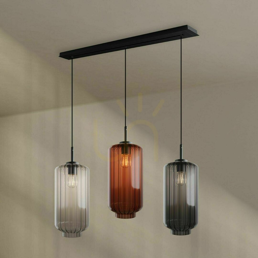 Sprawdź Żyrandol s.luce Velo 3-punktowy czarny szklano-metalowy 18 cm Żyrandol s.luce Velo 3-punktowy czarny szklano-metalowy 18 cm