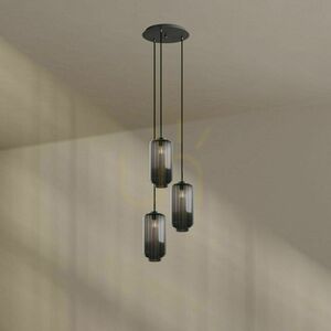 Żyrandol s.luce Velo 3-punktowy czarny szklano-metalowy minimalistyczny 18 cm small 2