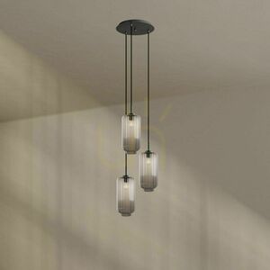 Żyrandol s.luce Velo 3-punktowy czarny szklano-metalowy minimalistyczny 18 cm small 4