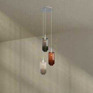 Żyrandol s.luce Velo 3-punktowy czarny szklano-metalowy minimalistyczny 18 cm small 9