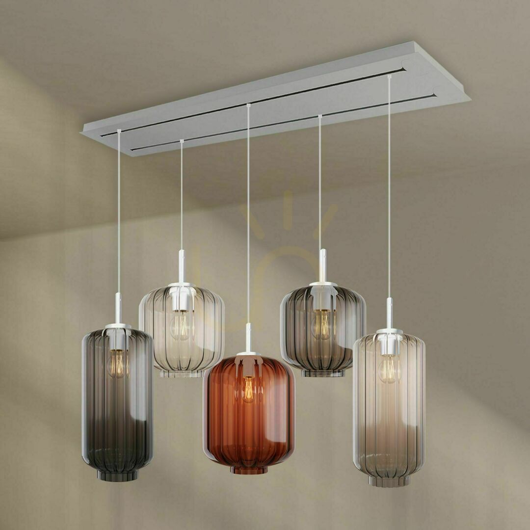Zobacz Żyrandol s.luce Velo 5-ramienny biały szklany nowoczesny Ø 18/20/25 cm Żyrandol s.luce Velo 5-ramienny biały szklany nowoczesny Ø 18/20/25 cm
