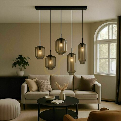 Sprawdź Żyrandol s.luce Velo 5-ramienny brązowy szkło metal 160 cm