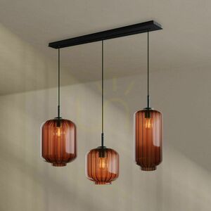 Lampa wisząca s.luce Velo 3×E27, szkło bezbarwne Ø 18/20/25 cm, czarny baldachim 120 cm small 1