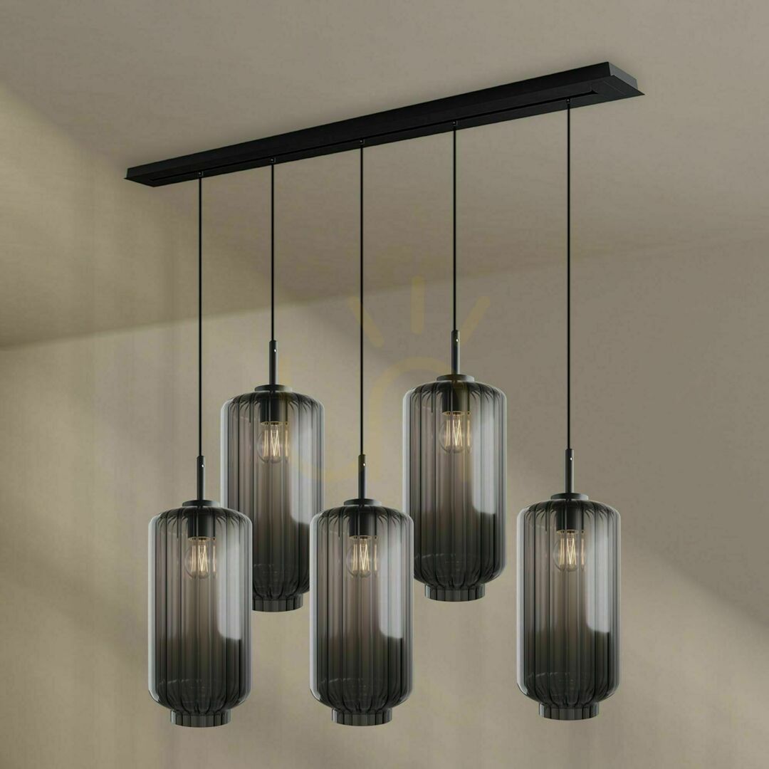 Wyświetl Żyrandol s.luce Velo 5-punktowy brązowy szkło metal 18 cm Żyrandol s.luce Velo 5-punktowy brązowy szkło metal 18 cm