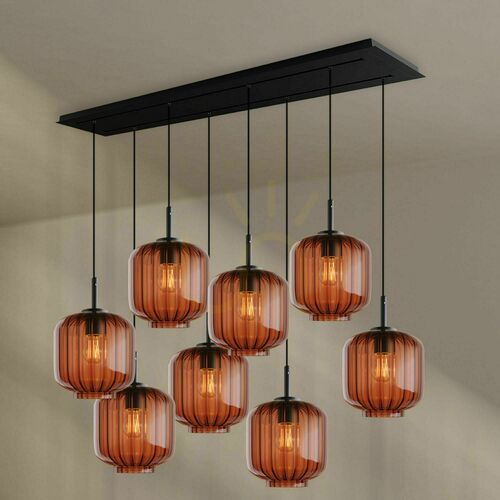 Sprawdź Żyrandol s.luce Velo 8-punktowy brązowy szklany minimalistyczny Ø20 cm
