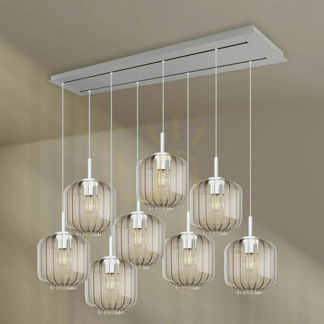 Wyświetl Żyrandol s.luce Velo 8-punktowy biały szklany minimalistyczny Ø20 cm Żyrandol s.luce Velo 8-punktowy biały szklany minimalistyczny Ø20 cm