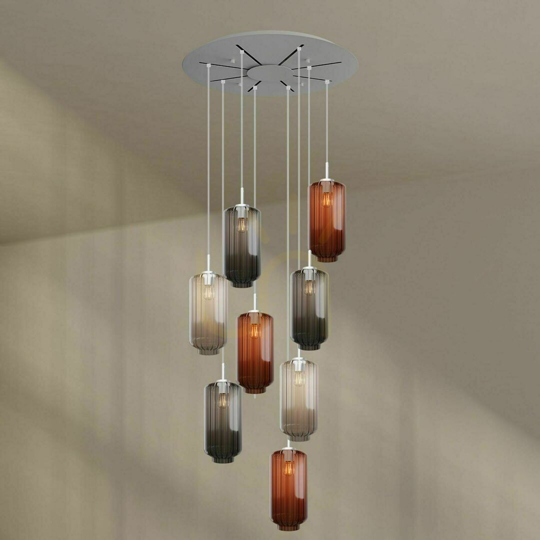 Sprawdź Żyrandol s.luce Velo 8-ramienny biały szkło metal Ø80 cm Żyrandol s.luce Velo 8-ramienny biały szkło metal Ø80 cm