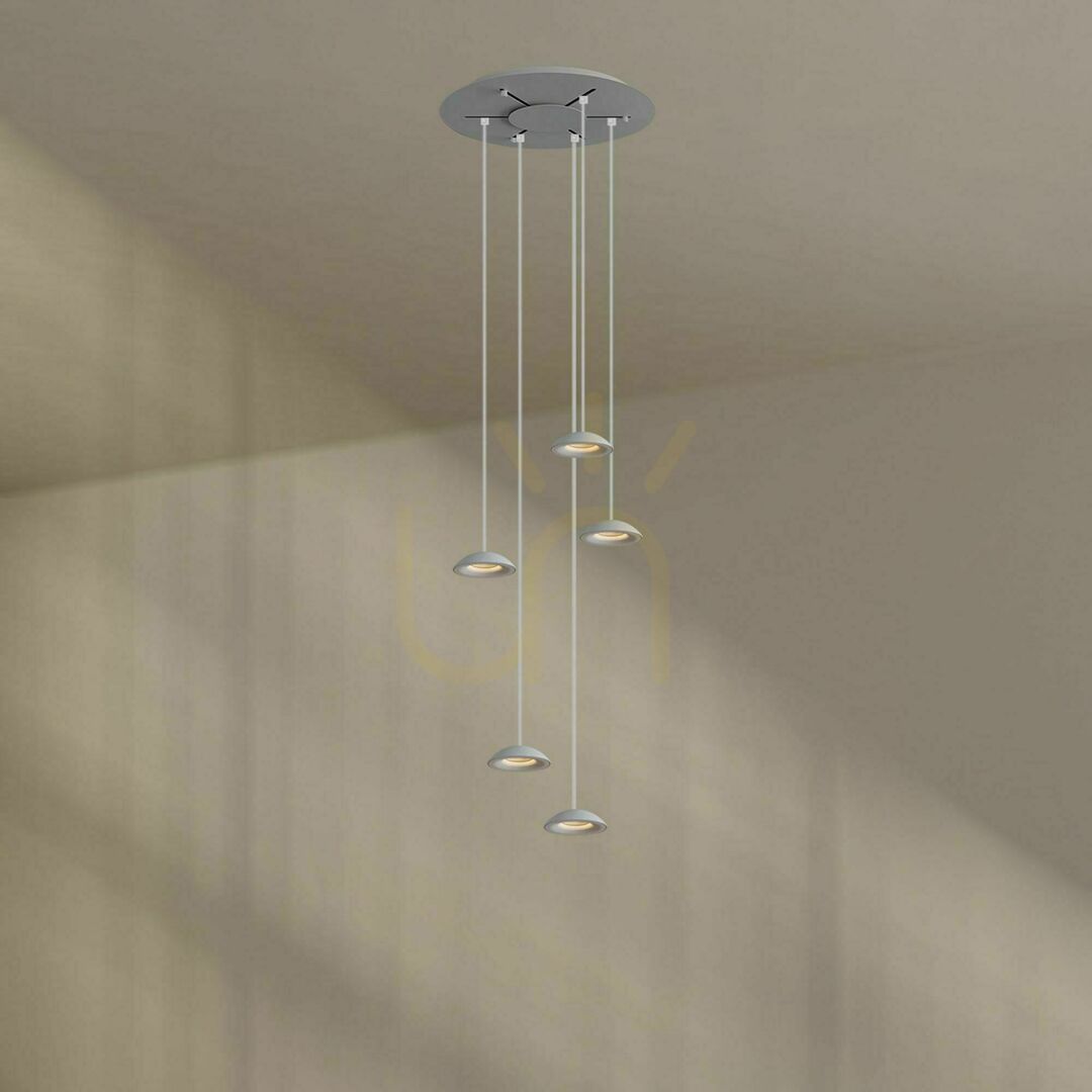 Obejrzyj Żyrandol s.luce Santa Air LED czarny 5-punktowy do jadalni 60 cm Żyrandol s.luce Santa Air LED czarny 5-punktowy do jadalni 60 cm