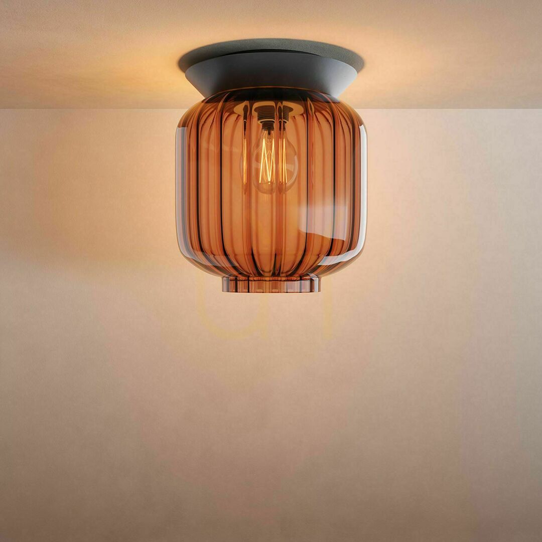 Pokaż Plafon s.luce Velo czarny szklany E27 nowoczesny 18 cm Plafon s.luce Velo czarny szklany E27 nowoczesny 18 cm
