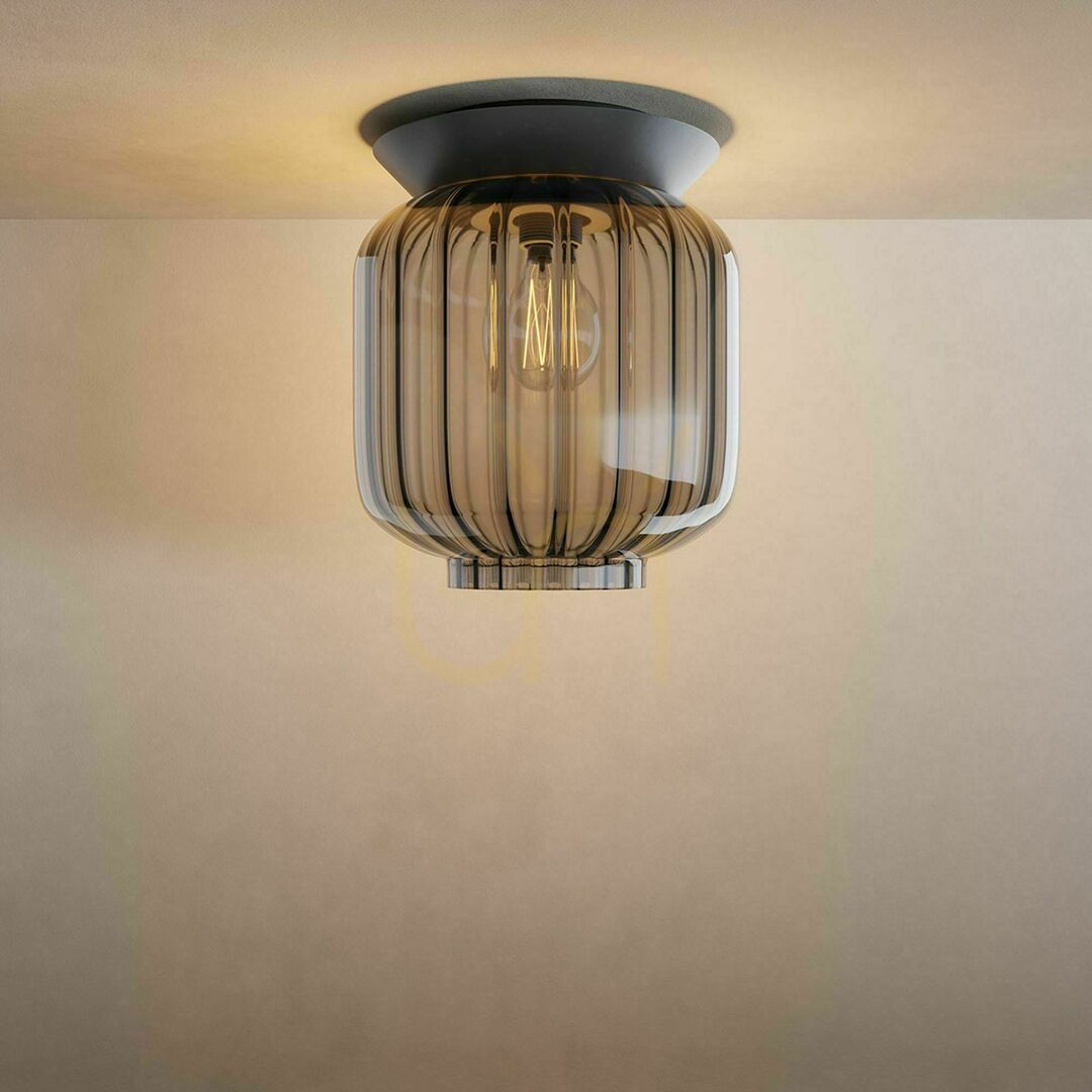 Pokaż Plafon s.luce Velo czarny szklany E27 nowoczesny 18 cm Plafon s.luce Velo czarny szklany E27 nowoczesny 18 cm