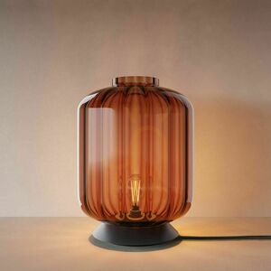 Lampa stołowa s.luce Velo szkło przydymione Ø 20 cm, czarna podstawa, E27, z włącznikiem small 13