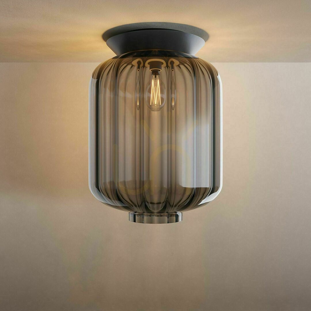 Sprawdź Plafon s.luce Velo czarny szklany E27 20 cm nowoczesny Plafon s.luce Velo czarny szklany E27 20 cm nowoczesny