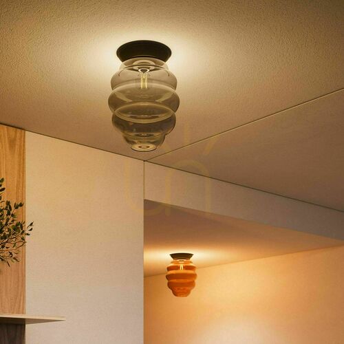 Sprawdź Plafon s.luce Echos brązowy szklany E27 25 cm