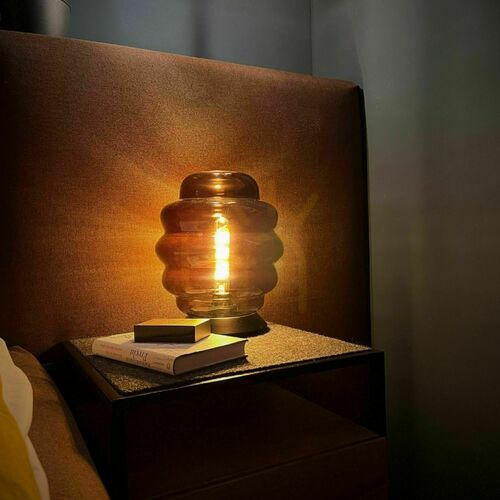 Sprawdź Lampa stołowa s.luce Echos szklana brązowa E27 31 cm