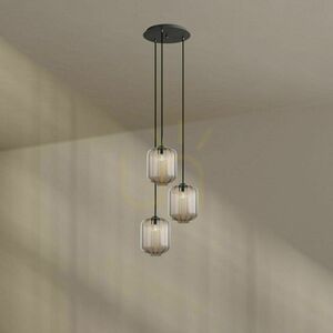 Żyrandol s.luce Velo 3-ramienny brązowy szkło metal E27 25 cm 4 Żyrandol s.luce Velo 3-ramienny brązowy szkło metal E27 25 cm small 4