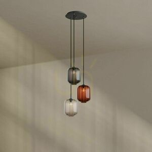 Żyrandol s.luce Velo 3-ramienny brązowy szkło metal E27 25 cm 5 Żyrandol s.luce Velo 3-ramienny brązowy szkło metal E27 25 cm small 5