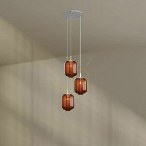 Żyrandol s.luce Velo 3-ramienny brązowy szkło metal E27 25 cm 6 Żyrandol s.luce Velo 3-ramienny brązowy szkło metal E27 25 cm small 6