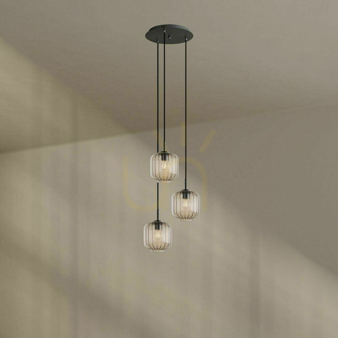 Wyświetl Żyrandol s.luce Velo 3-punktowy biały szklany nowoczesny Ø40 cm Żyrandol s.luce Velo 3-punktowy biały szklany nowoczesny Ø40 cm