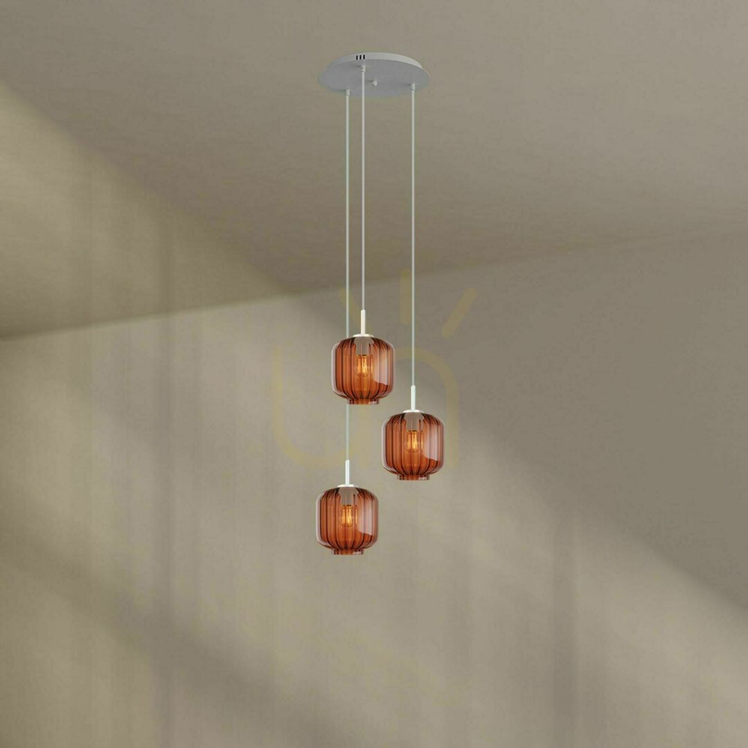 Sprawdź Żyrandol s.luce Velo 3-punktowy biały szklany nowoczesny Ø40 cm Żyrandol s.luce Velo 3-punktowy biały szklany nowoczesny Ø40 cm